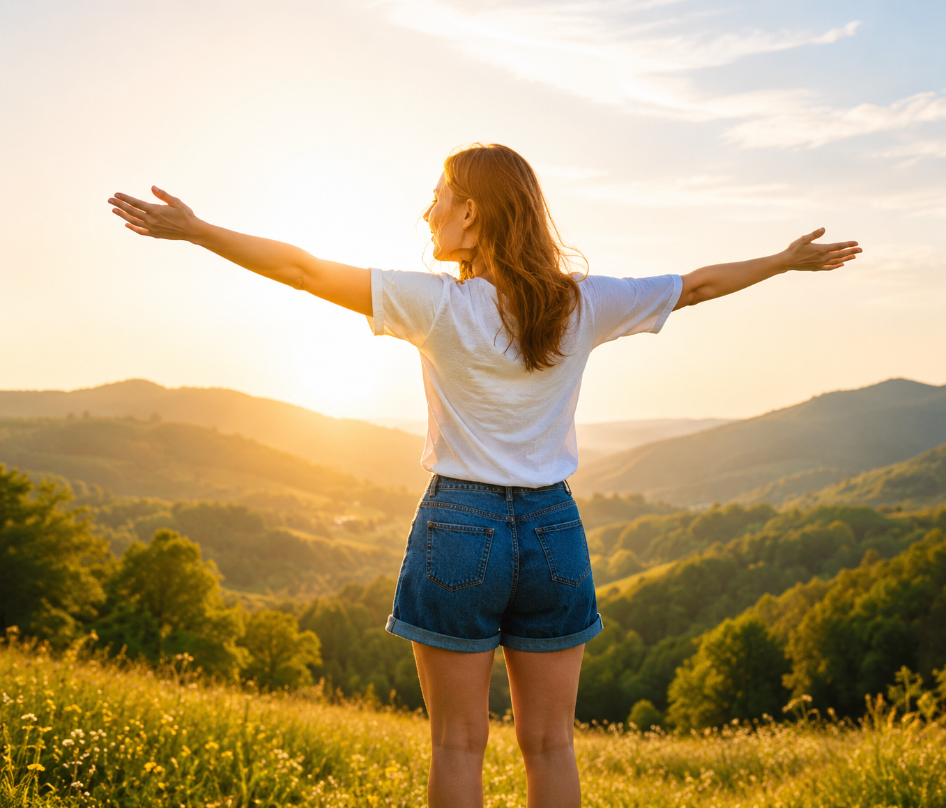 Woman feeling healthy and free