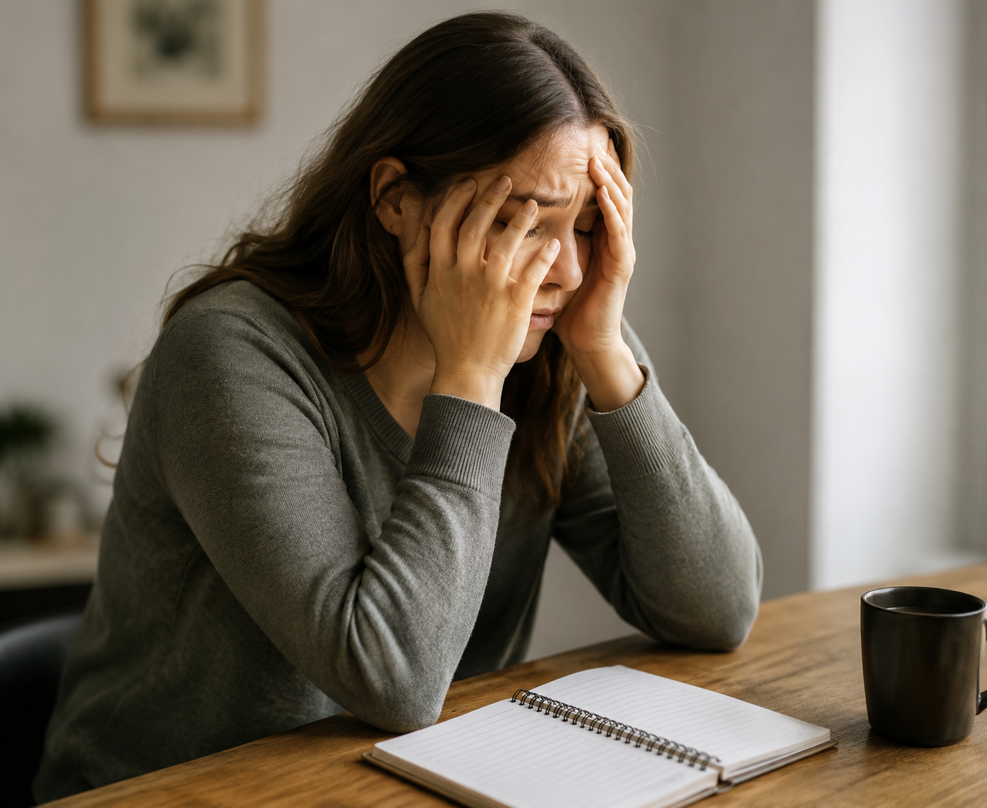 Woman feeling overwhelmed